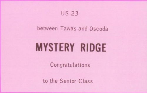 Mystery Ridge - 1974 Oscoda High Yearbook Ad (newer photo)